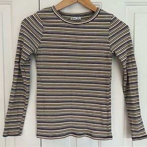 Dex Girls Long Sleeve Striped Top, Size Large